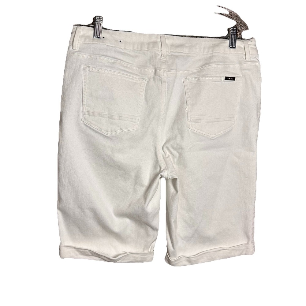 Chicos‎ 2 Jean Shorts White US 12 So Slimming Girlfriend Bermuda Cuffed - Picture 2 of 4